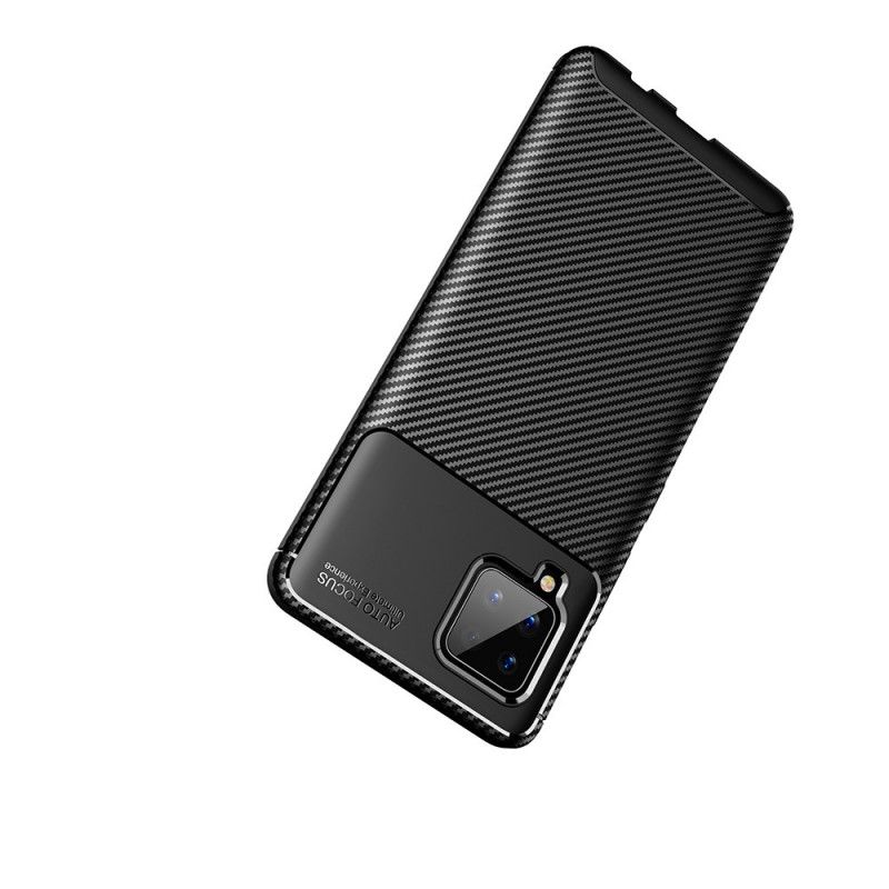 Cover for Samsung Galaxy A42 5G Sort Fleksibel Kulfibertekstur