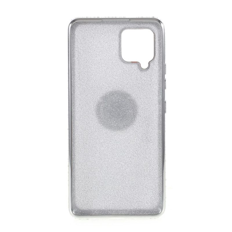 Cover for Samsung Galaxy A42 5G Sort Pailletter Og Diamanter Ringstøtte