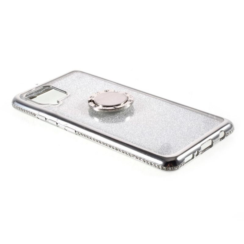 Cover for Samsung Galaxy A42 5G Sort Pailletter Og Diamanter Ringstøtte