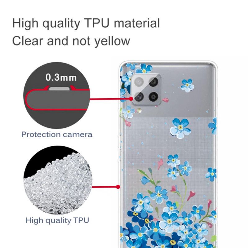 Cover Samsung Galaxy A42 5G Blå Blomster