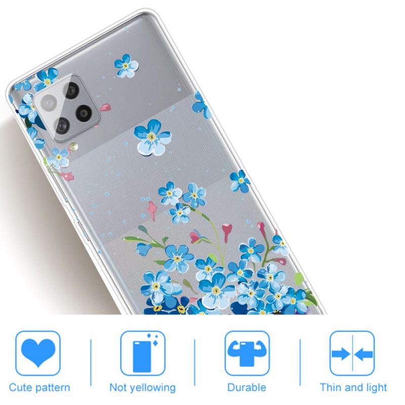 Cover Samsung Galaxy A42 5G Blå Blomster