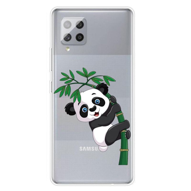 Cover Samsung Galaxy A42 5G Gennemsigtig Panda På Bambus