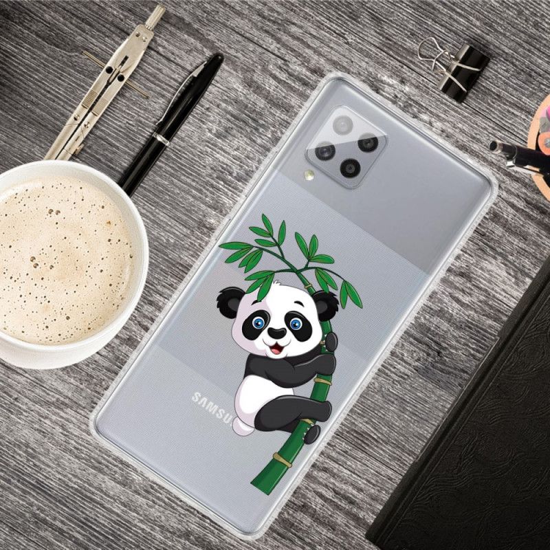 Cover Samsung Galaxy A42 5G Gennemsigtig Panda På Bambus