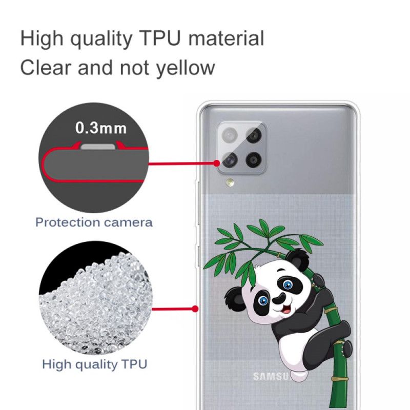 Cover Samsung Galaxy A42 5G Gennemsigtig Panda På Bambus