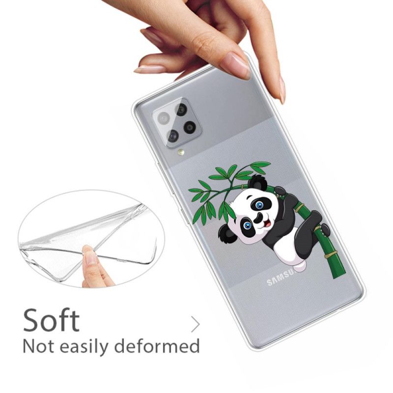 Cover Samsung Galaxy A42 5G Gennemsigtig Panda På Bambus