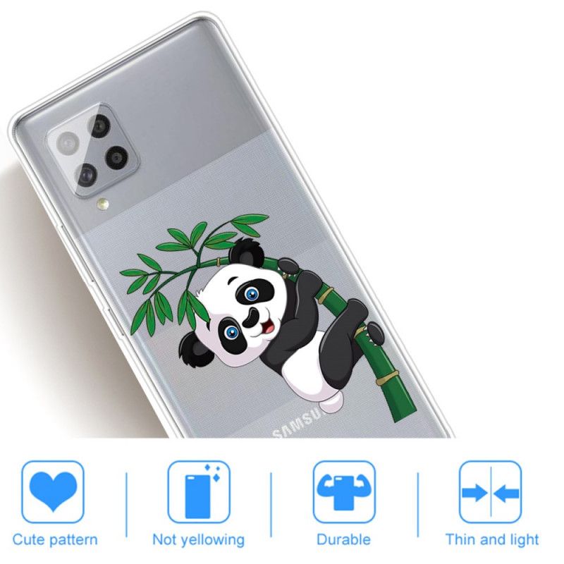 Cover Samsung Galaxy A42 5G Gennemsigtig Panda På Bambus