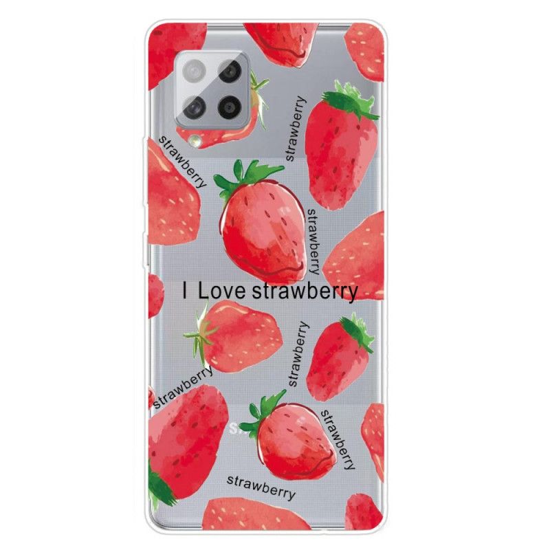 Cover Samsung Galaxy A42 5G Jordbær / Jeg Elsker Jordbær