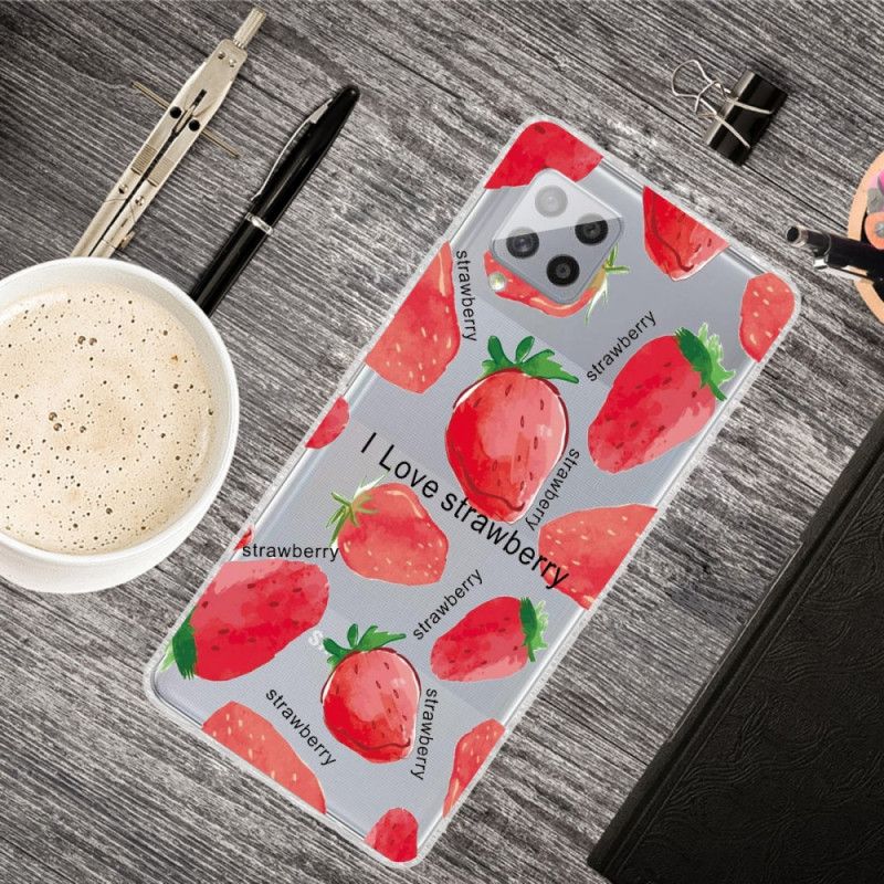 Cover Samsung Galaxy A42 5G Jordbær / Jeg Elsker Jordbær