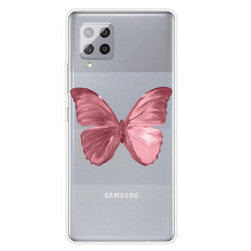 Cover Samsung Galaxy A42 5G Lyserød Vilde Sommerfugle Original