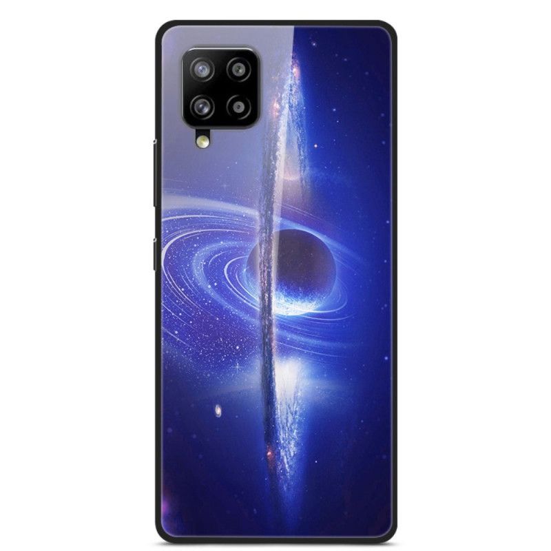 Cover Samsung Galaxy A42 5G Mørkeblå Glas Og Silikone Planeter