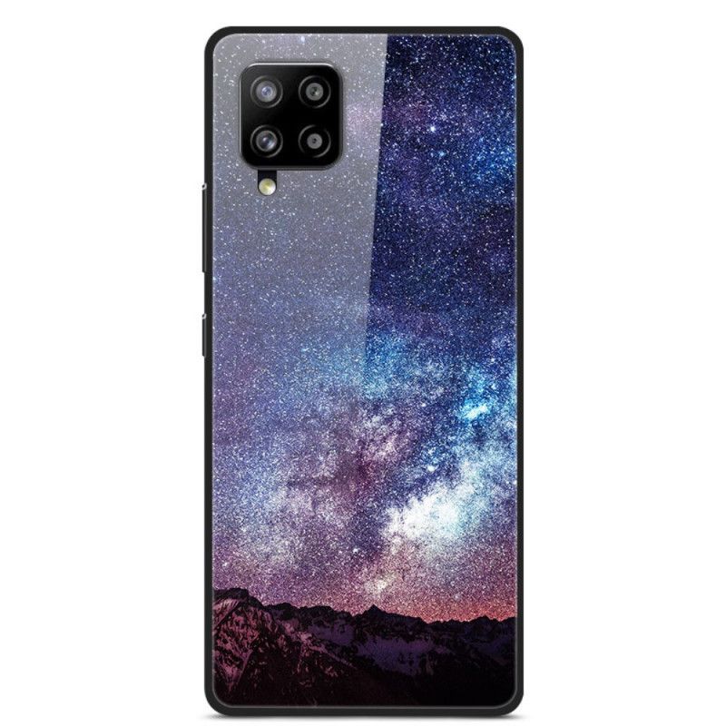 Cover Samsung Galaxy A42 5G Rød Glas Og Silikone Planeter I Brand