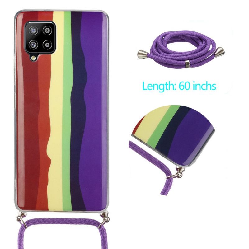 Cover Samsung Galaxy A42 5G Rød Regnbue Og Ledning Original