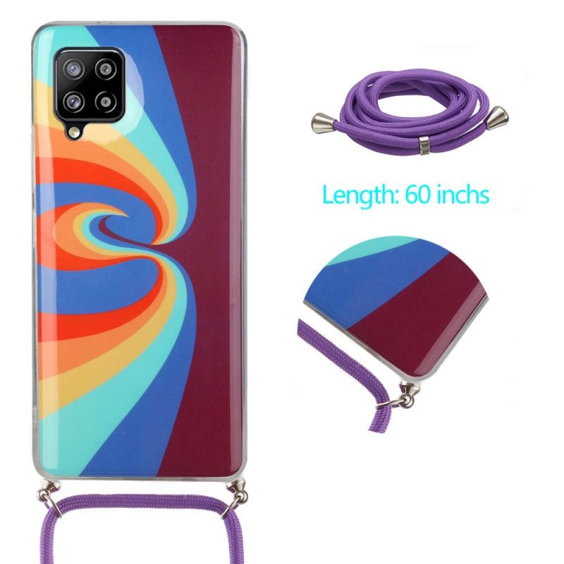 Cover Samsung Galaxy A42 5G Rød Regnbue Og Ledning Original