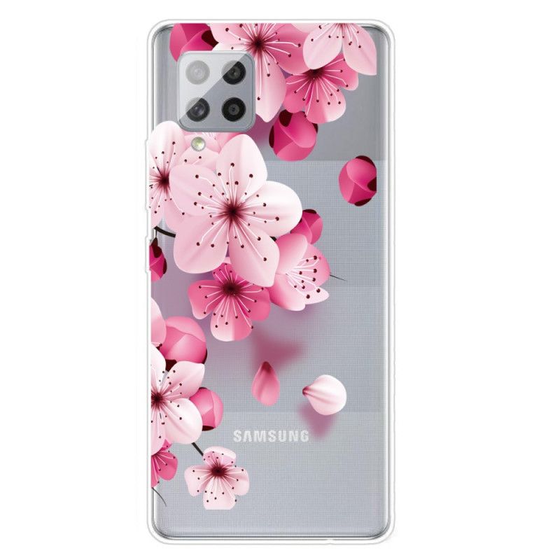 Cover Samsung Galaxy A42 5G Små Lyserøde Blomster