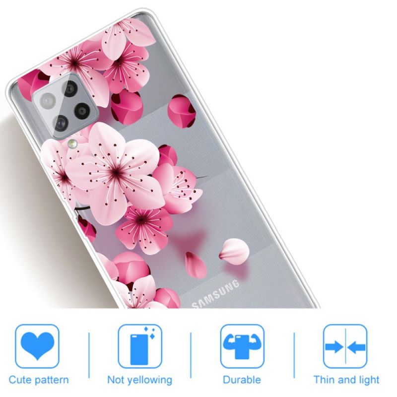 Cover Samsung Galaxy A42 5G Små Lyserøde Blomster