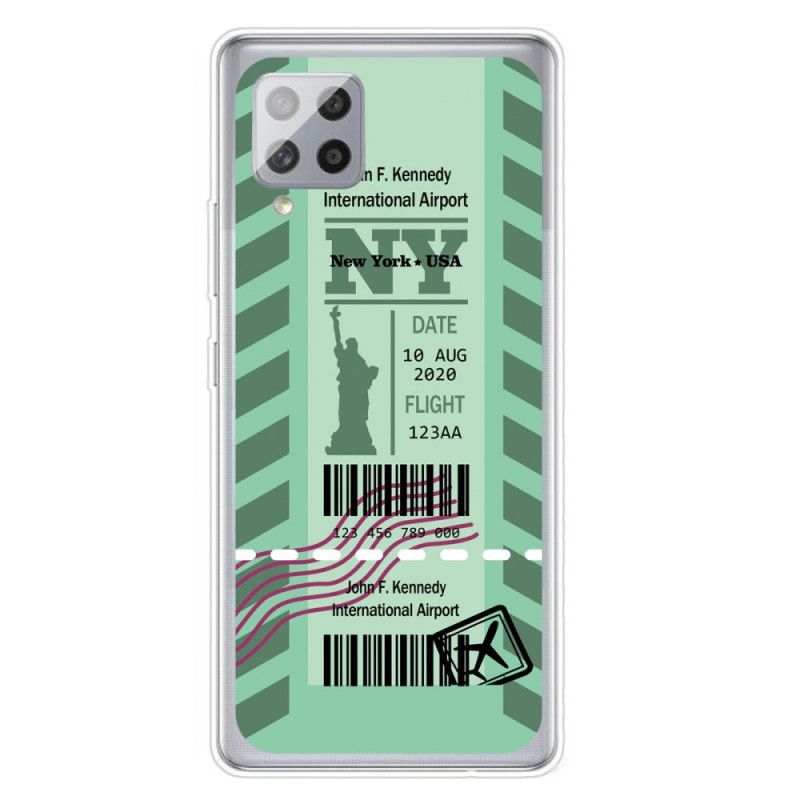 Cover Samsung Galaxy A42 5G Sort Boardingkort Til New York Original