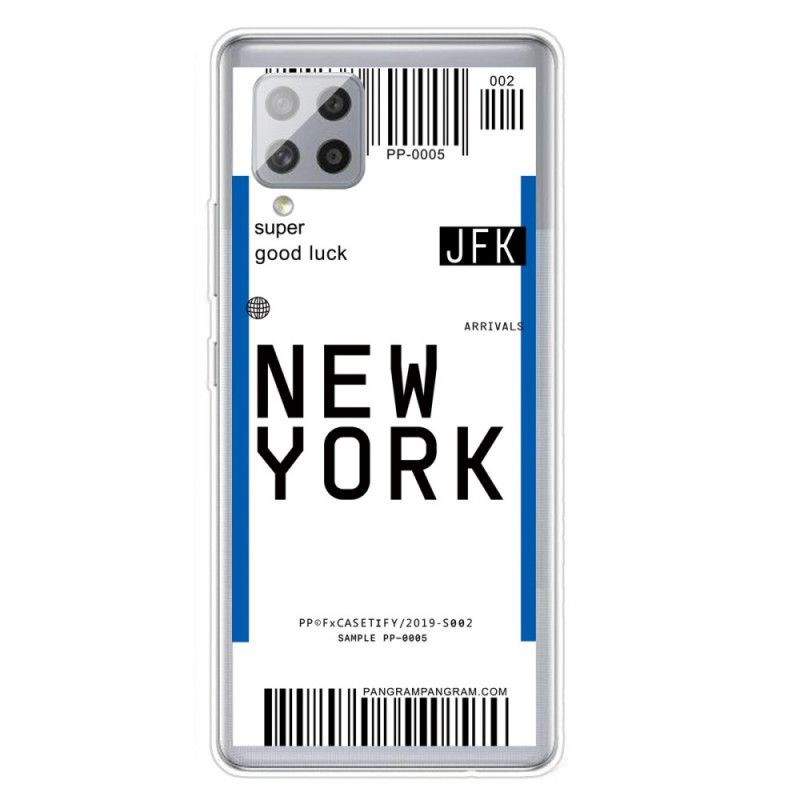 Cover Samsung Galaxy A42 5G Sort Boardingkort Til New York Original