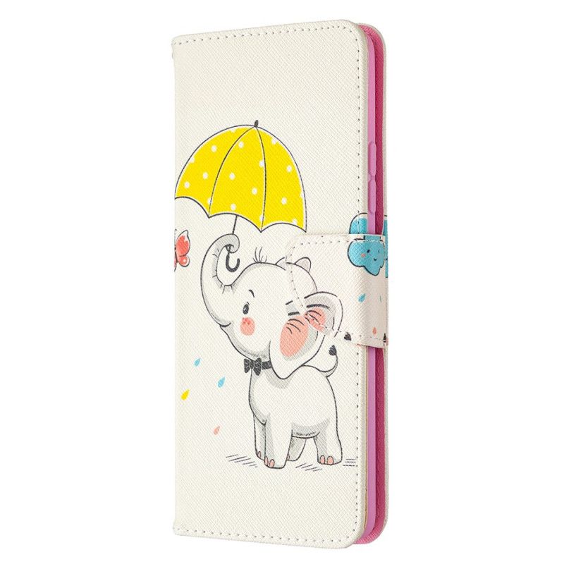 Flip Cover Læder for Samsung Galaxy A42 5G Baby Elefant