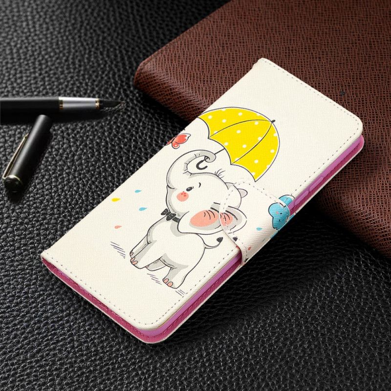 Flip Cover Læder for Samsung Galaxy A42 5G Baby Elefant