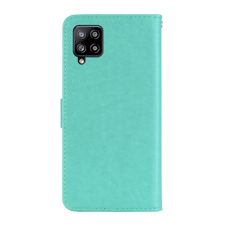 Flip Cover Læder for Samsung Galaxy A42 5G Grå Uglemandala Og G-Streng