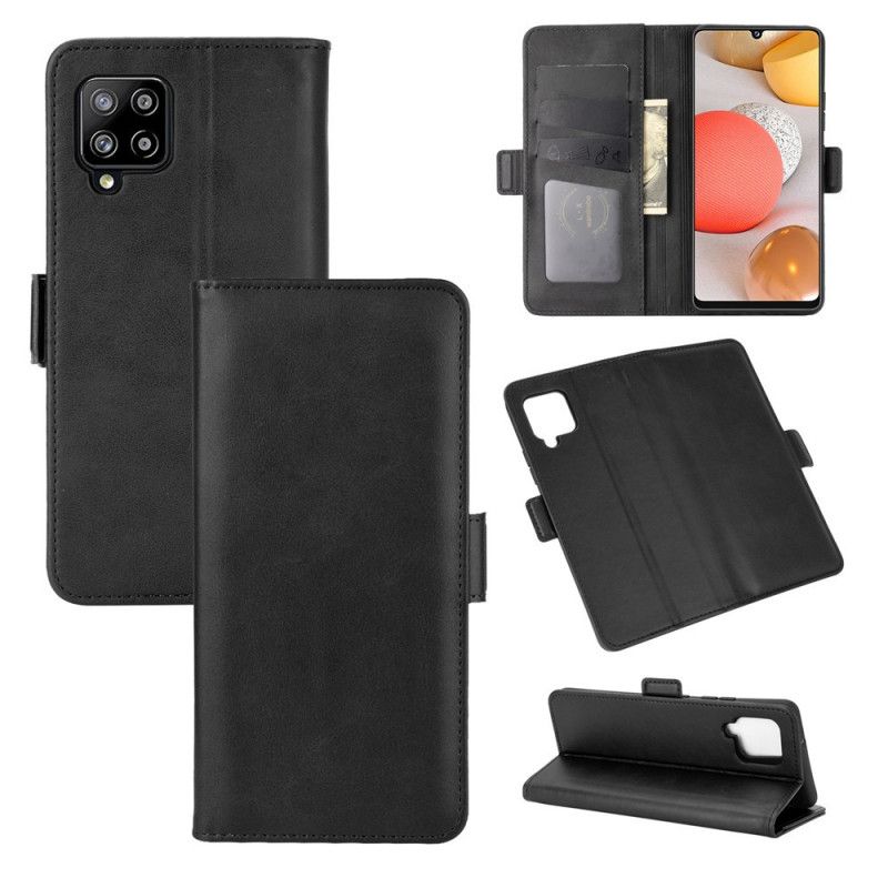 Flip Cover Læder for Samsung Galaxy A42 5G Sort Dobbelt Flap