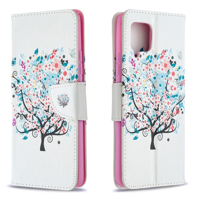 Flip Cover Læder Samsung Galaxy A42 5G Blomstret Træ