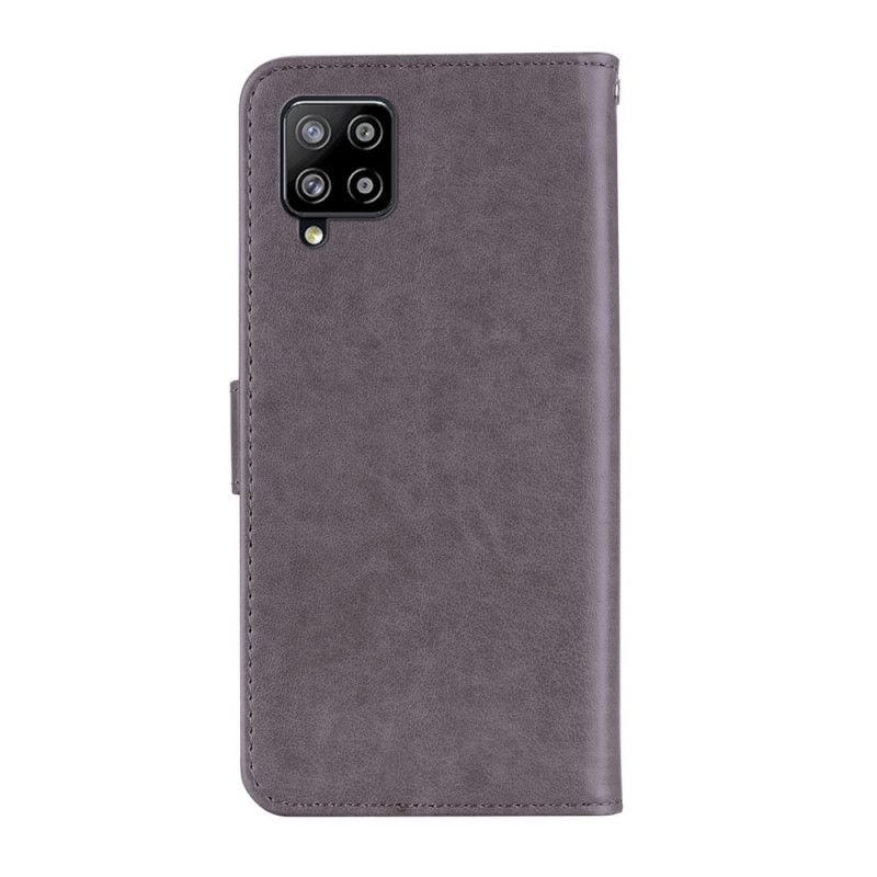 Flip Cover Læder Samsung Galaxy A42 5G Grå Uglemandala Og Charme Original