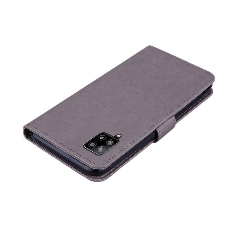 Flip Cover Læder Samsung Galaxy A42 5G Grå Uglemandala Og Charme Original