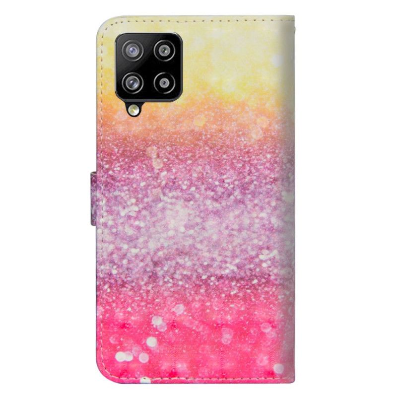 Flip Cover Læder Samsung Galaxy A42 5G Gradient Magenta Glitter