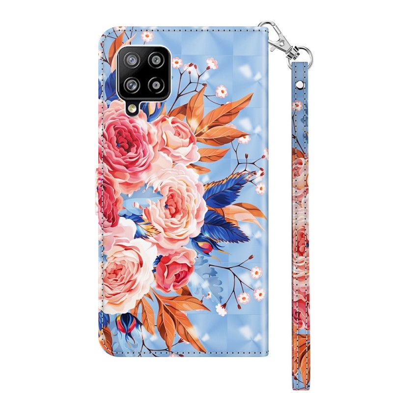 Flip Cover Læder Samsung Galaxy A42 5G Romantisk Lyspunkt Med Rem Original