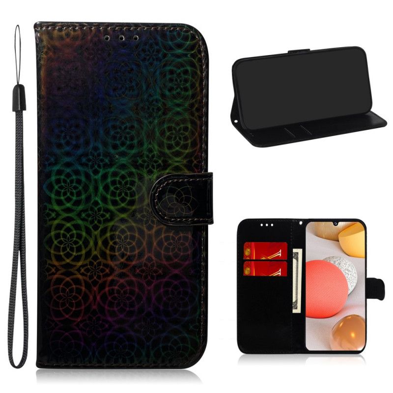 Flip Cover Læder Samsung Galaxy A42 5G Sort Ren Farve Original