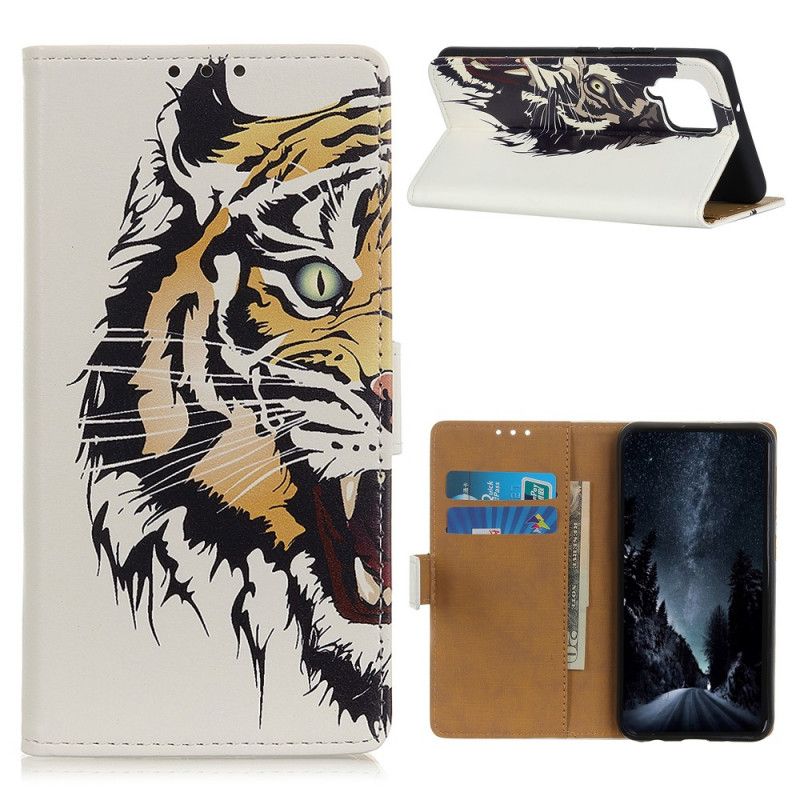 Flip Cover Læder Samsung Galaxy A42 5G Vildt Tiger Original