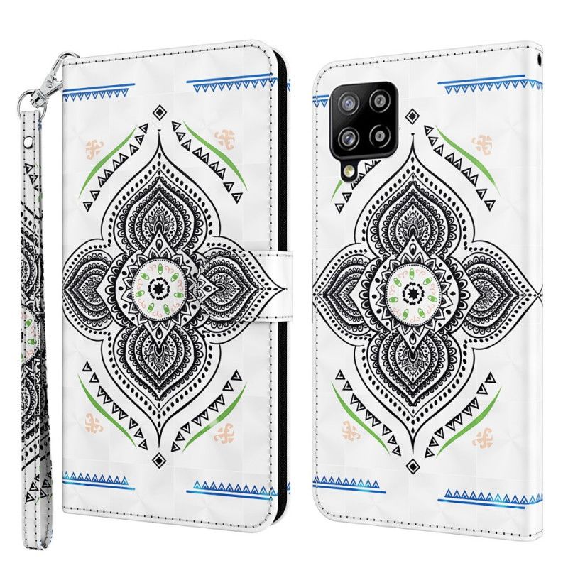 Flip Cover Samsung Galaxy A42 5G Lys Pletter Mandala Med Rem