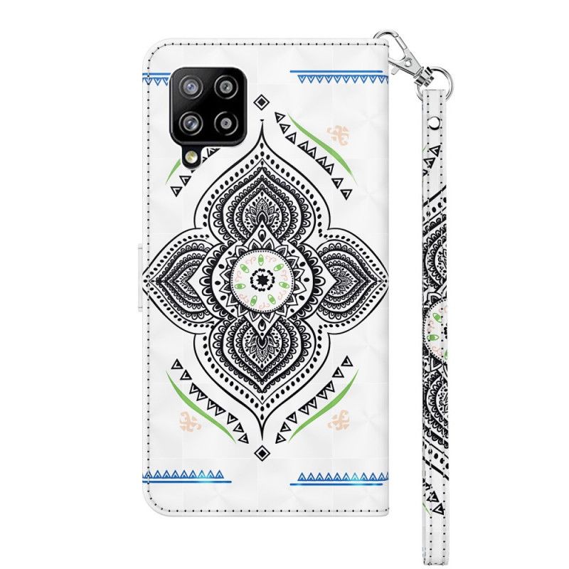 Flip Cover Samsung Galaxy A42 5G Lys Pletter Mandala Med Rem