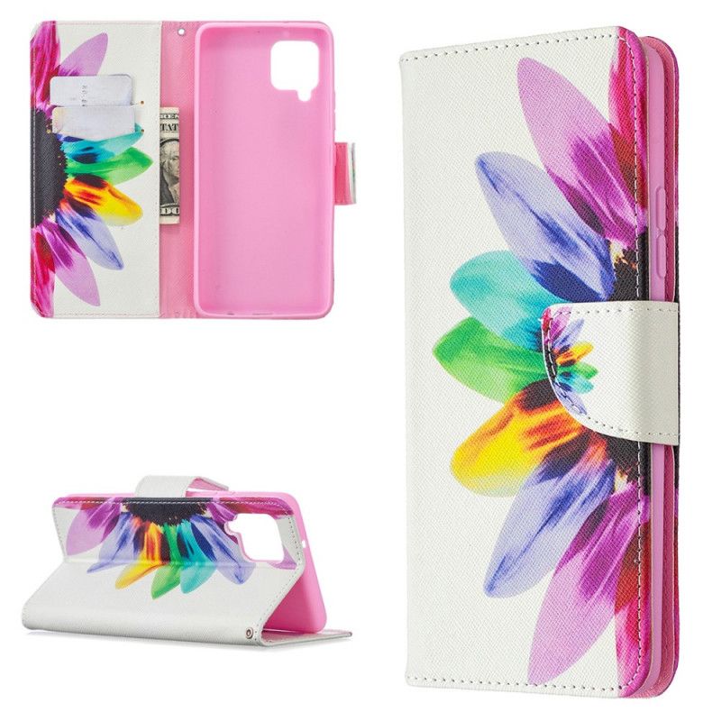 Flip Cover Samsung Galaxy A42 5G Mobilcover Akvarelblomst