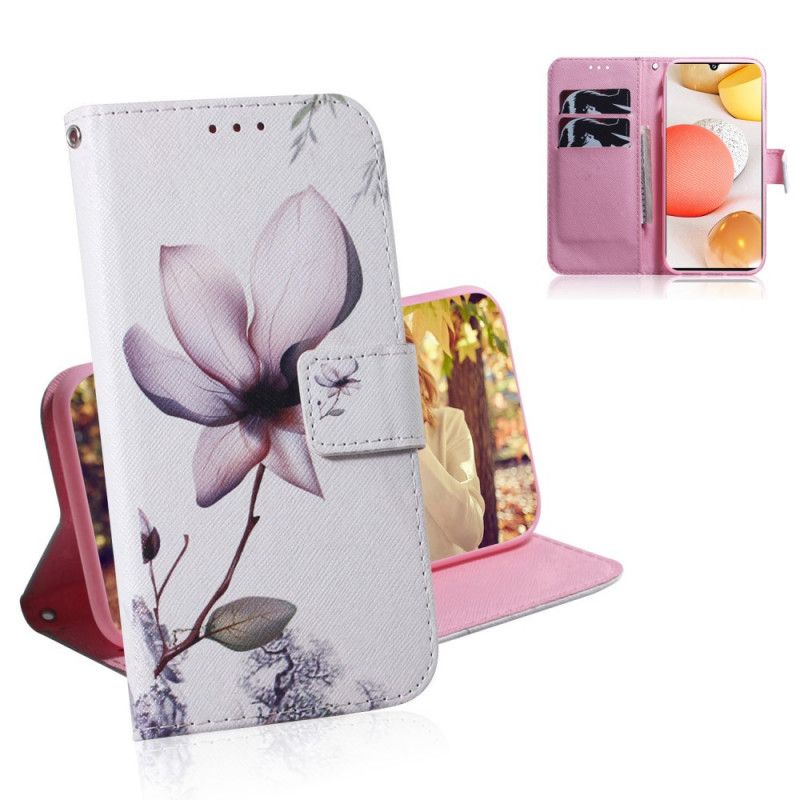 Flip Cover Samsung Galaxy A42 5G Mobilcover Gammel Rosenblomst