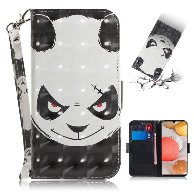 Flip Cover Samsung Galaxy A42 5G Mobilcover Vred Panda Med Rem