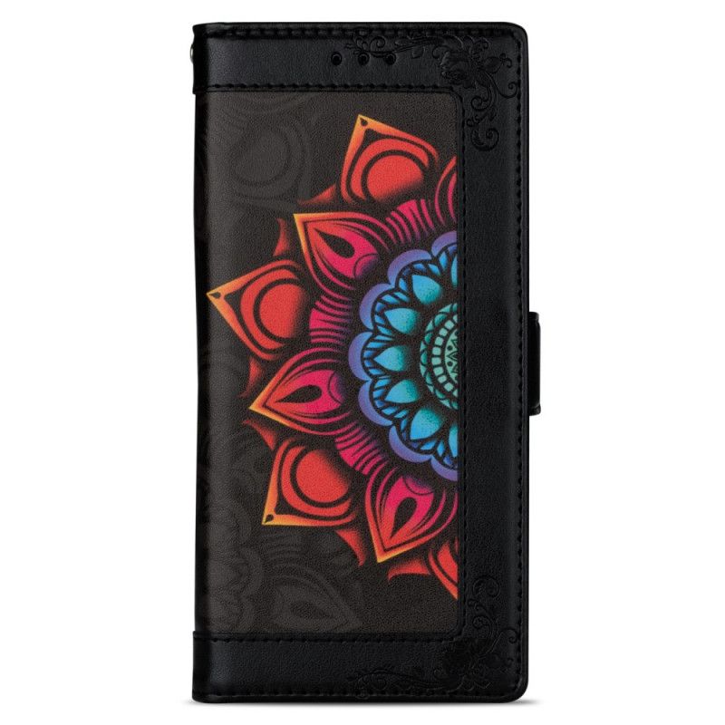 Flip Cover Samsung Galaxy A42 5G Sort Mandala Dekoration Med Rem