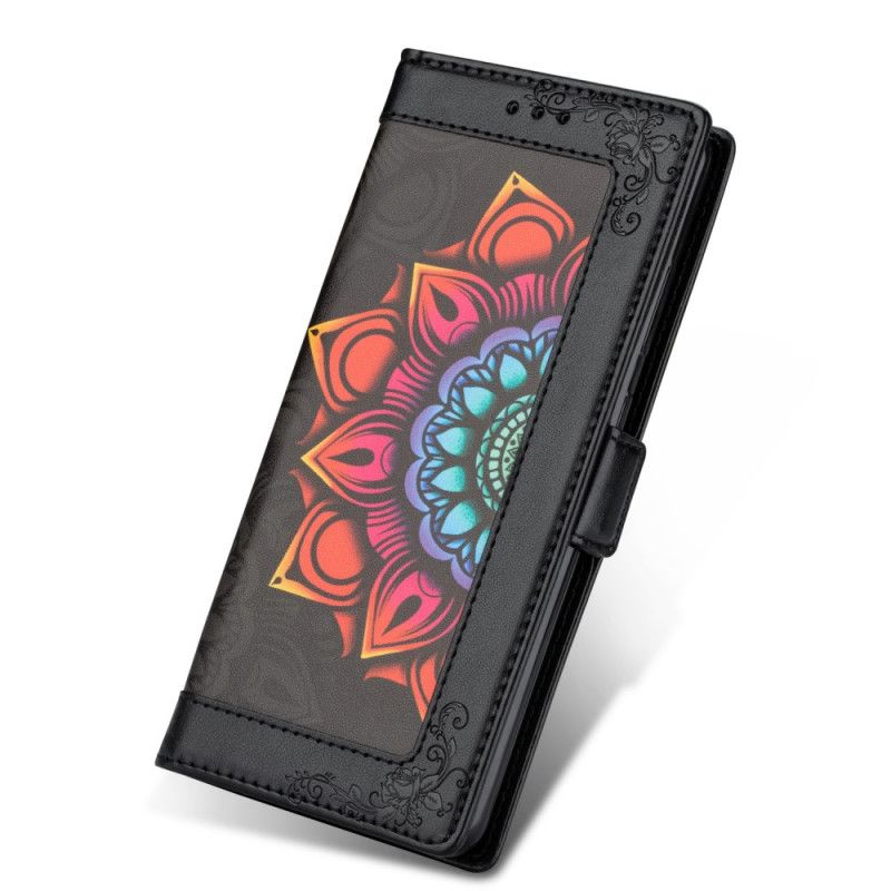 Flip Cover Samsung Galaxy A42 5G Sort Mandala Dekoration Med Rem