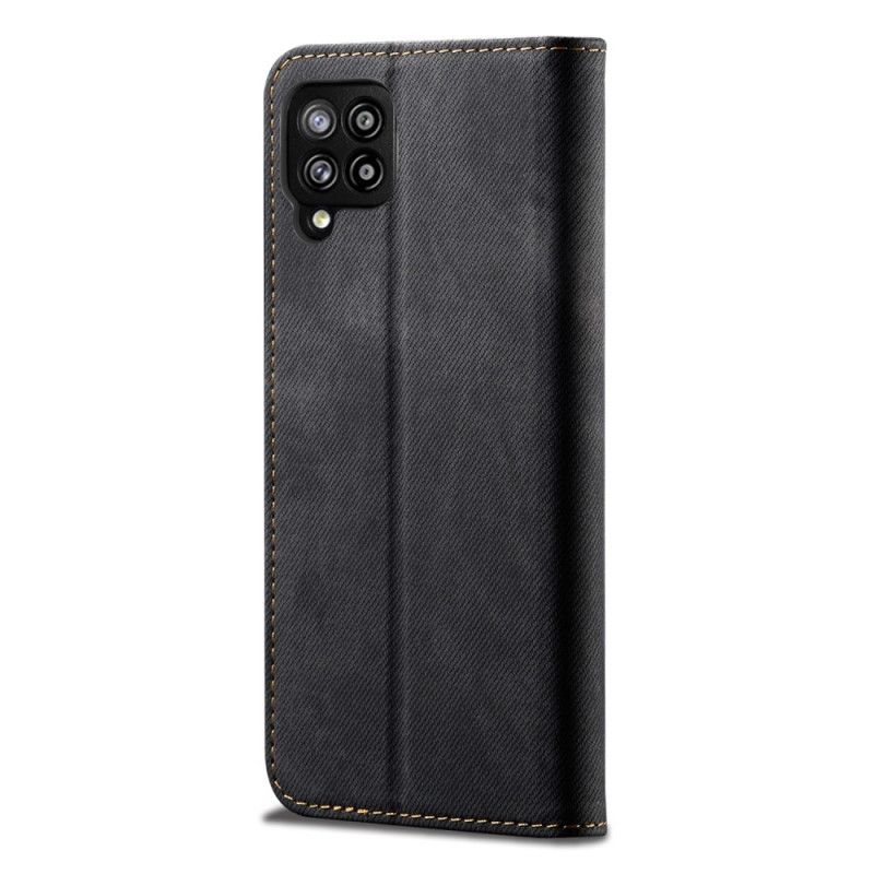 Læder Cover for Samsung Galaxy A42 5G Sort Jeansstof