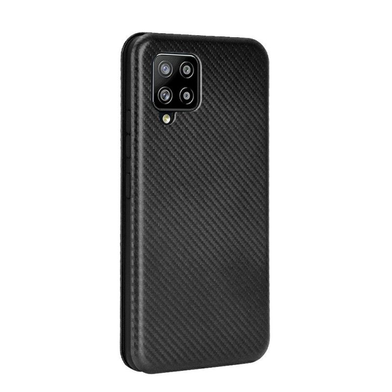 Læder Cover Samsung Galaxy A42 5G Sort Kulfiber