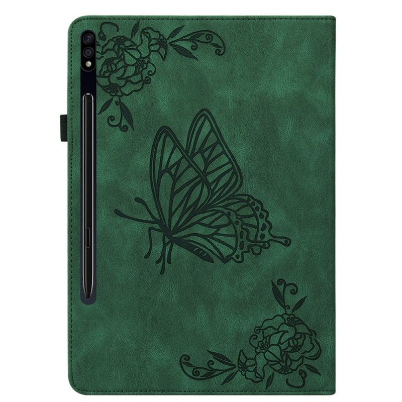 Case Samsung Galaxy Tab S9 Telefon Etui Sommerfugle Og Blomster