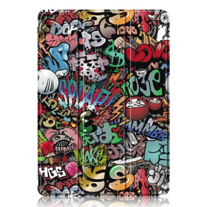 Samsung Galaxy Tab S9 Graffiti Transparent Ryg Stylus Holder