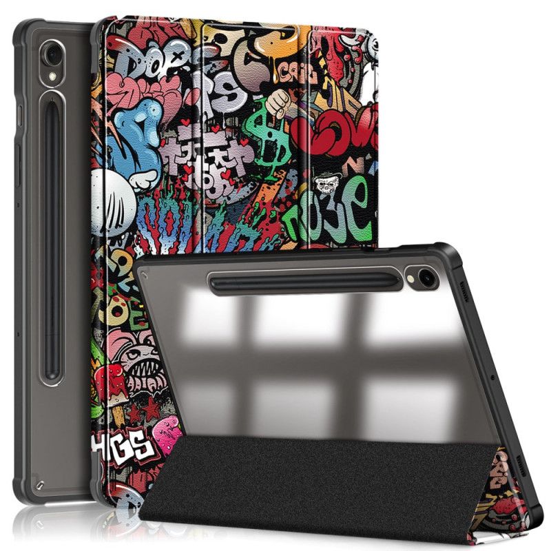 Samsung Galaxy Tab S9 Graffiti Transparent Ryg Stylus Holder