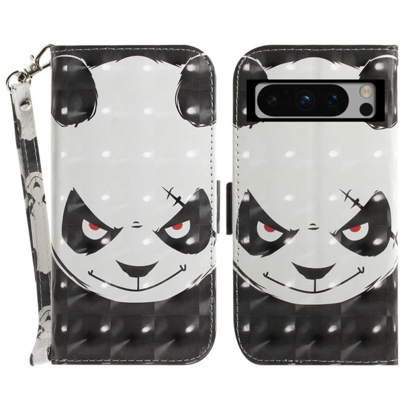 Flip Cover Til Google Pixel 8 Pro Vred Panda Med Rem