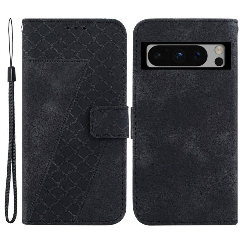 Læder Cover Google Pixel 8 Pro Telefon Etui Design 7 Med Snor