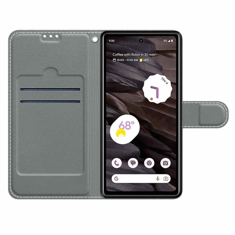 Læder Cover Google Pixel 8 Pro Telefon Etui Sommerfugle På Flugt Med Rem