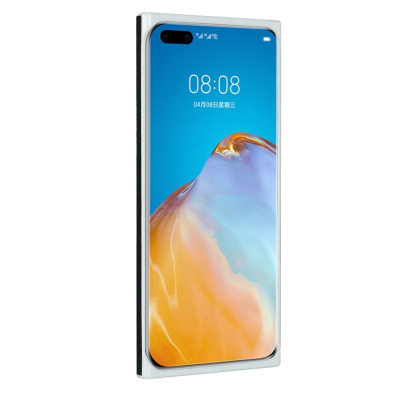 Cover for Huawei P40 Pro Plus Sort Ægte Lychee Læder Med Rem