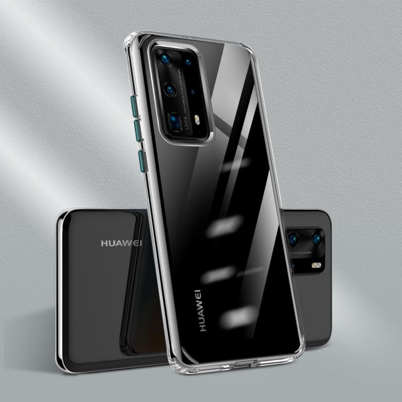 Cover for Huawei P40 Pro Plus Sort Gennemsigtige Farvede Knapper