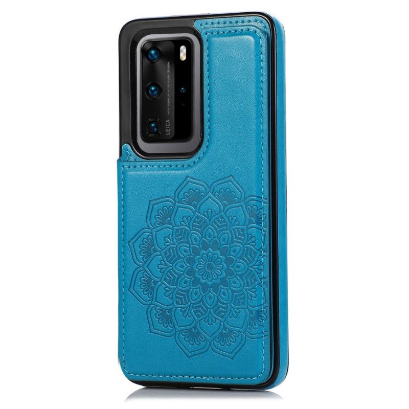 Cover Huawei P40 Pro Plus Grå Mandala Print Kortholder